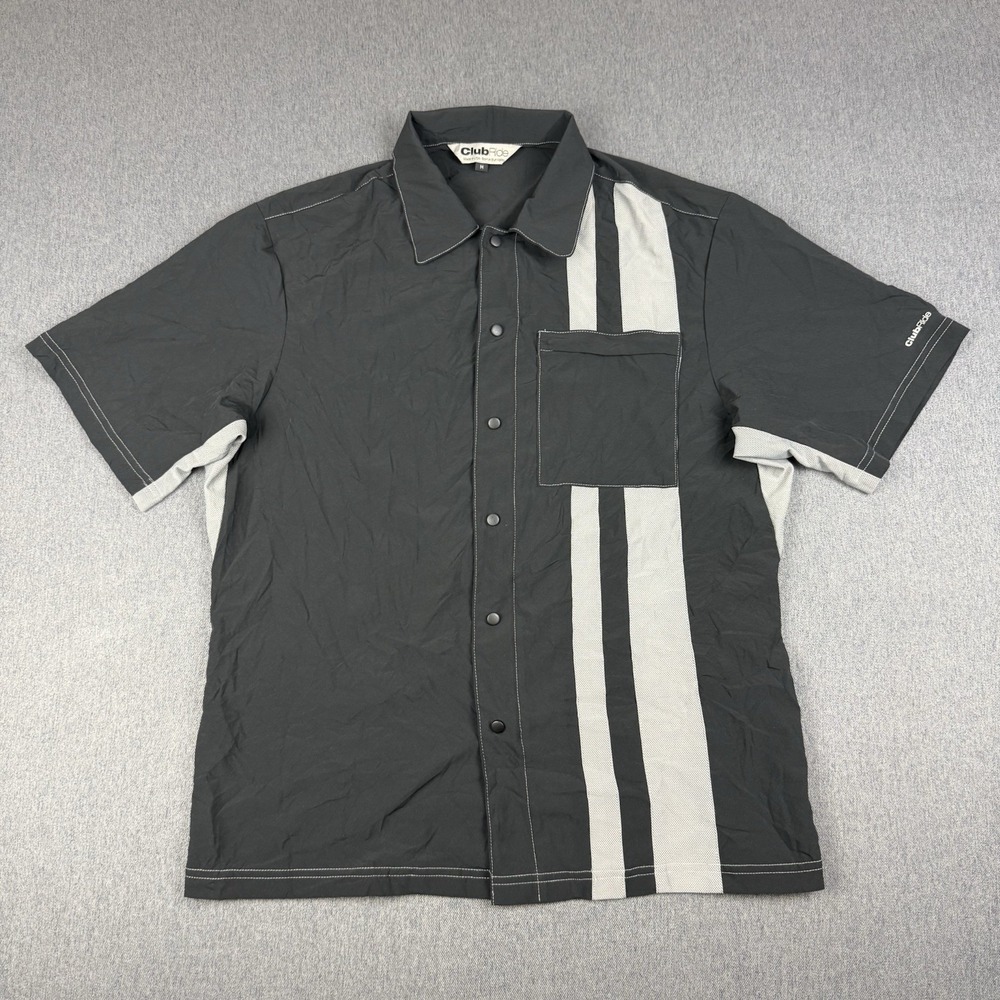 Club Ride Mens M Snap Shirt Black Vented Performance Cycling Short Sleeve USA